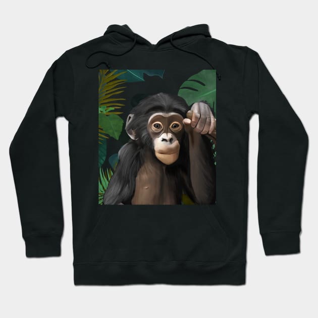 Cute Baby Chimp Hoodie by Suneldesigns